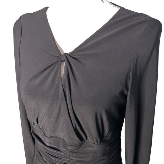 Vintage 90s Evan-picone Black Dress Shirred Waist Disco Style Sz 12 