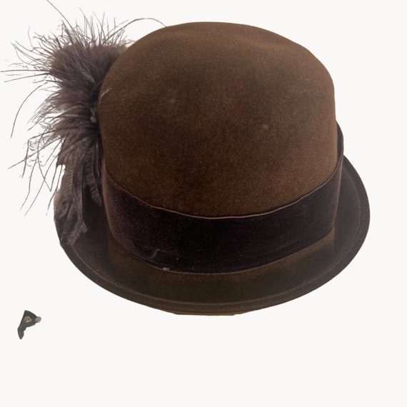 Vintage 70s Plaza Suite by Betmar Brown Felt Hat Satin Band  display picture 2