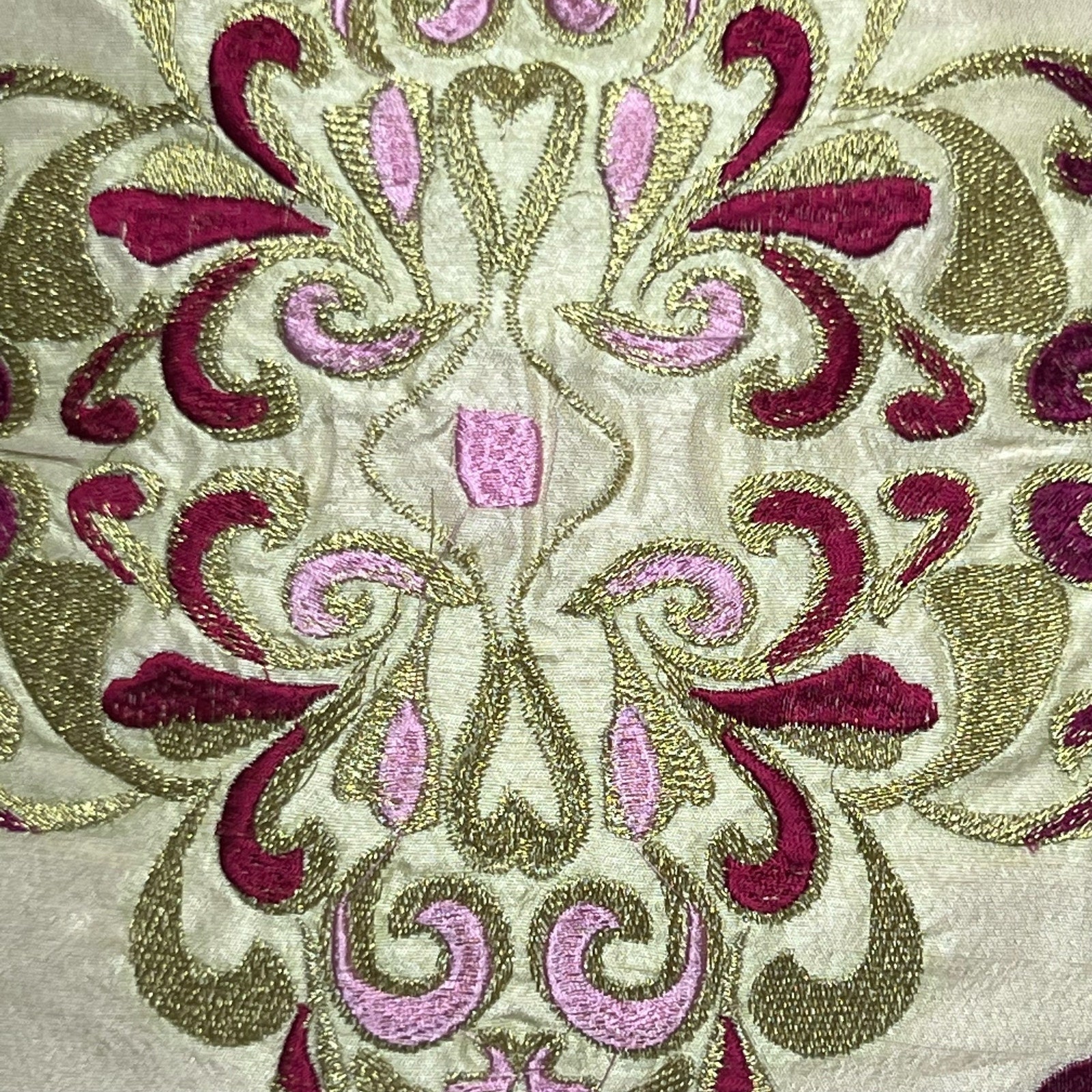 Kim Seybert Living Purple Gold Silk Velvet Damask Throw Pillow 20x20 Feather Insert Etsy