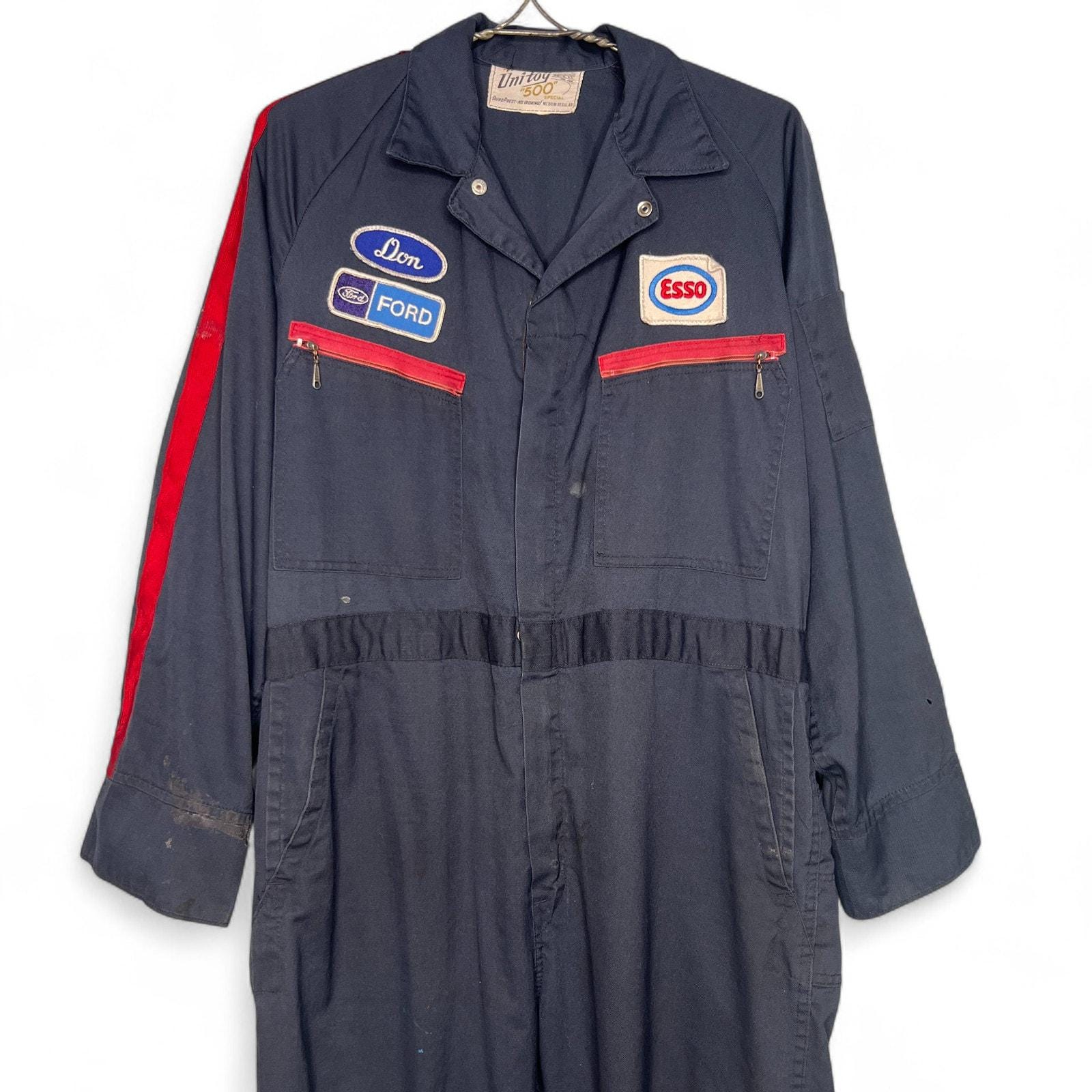 Vintage 70s Ford Esso Mechanic Coveralls: Unitog Workwear, Racing