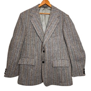 Vintage Harris Tweed Size 42R Wool 2 Button Blazer Sport Coat Jacket Classic