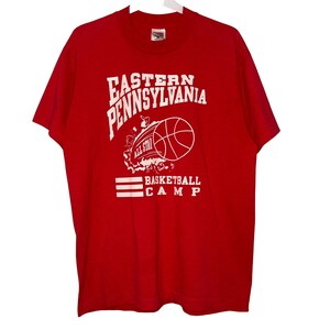 Vintage 90s Eastern Pennsylvania All-Star Basketball Camp Red T-Shirt Single Stitch Sz L
