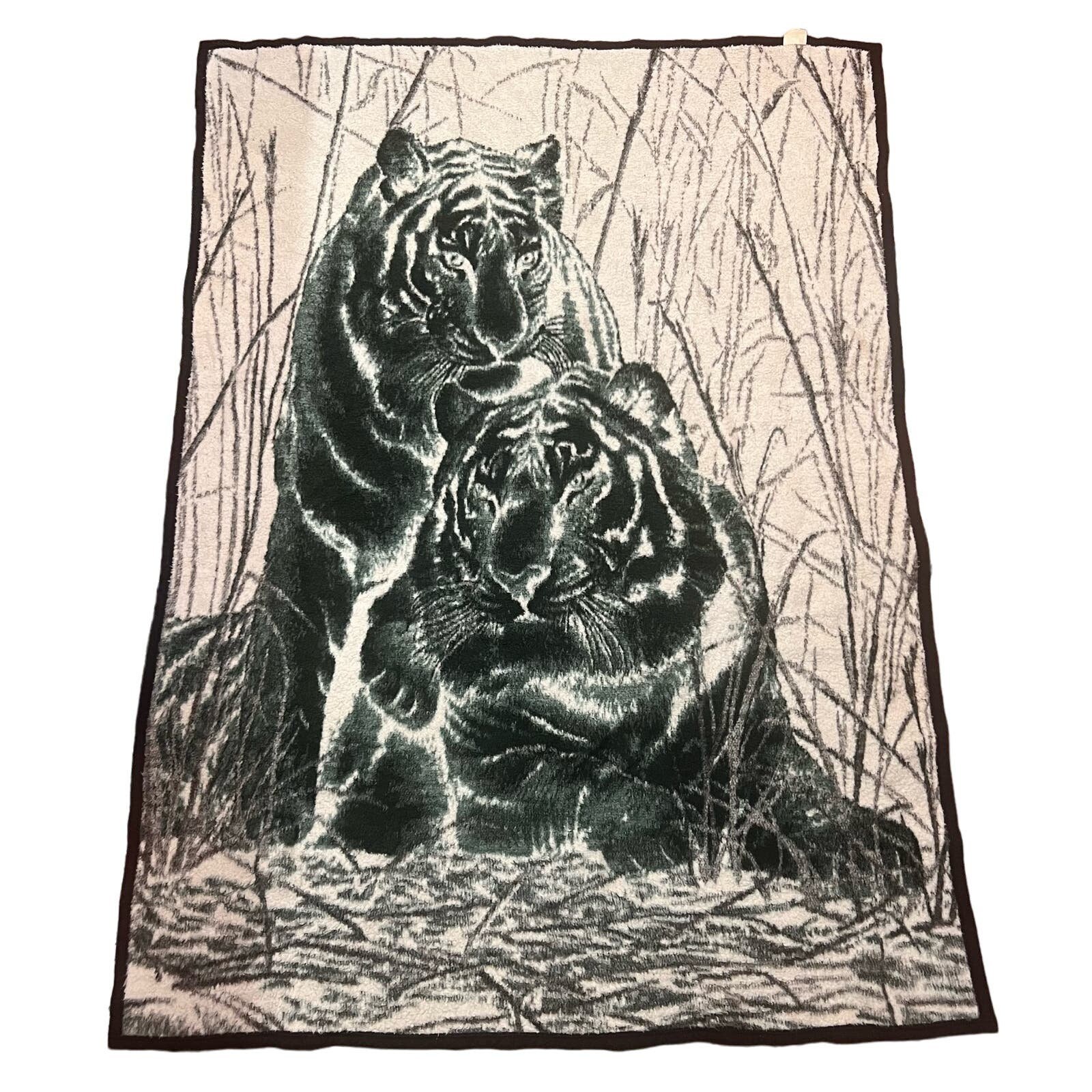 Biederlack Acrylic Throw Blanket Tiger Cubs in Green Grass 54X72 Made in USA Etsy Canada
