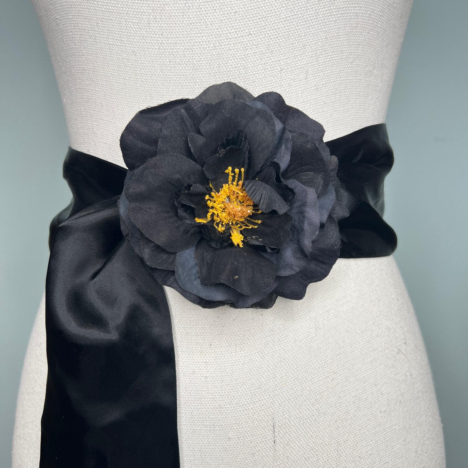 1890s Victorian Black Silk Sash Belt – makky