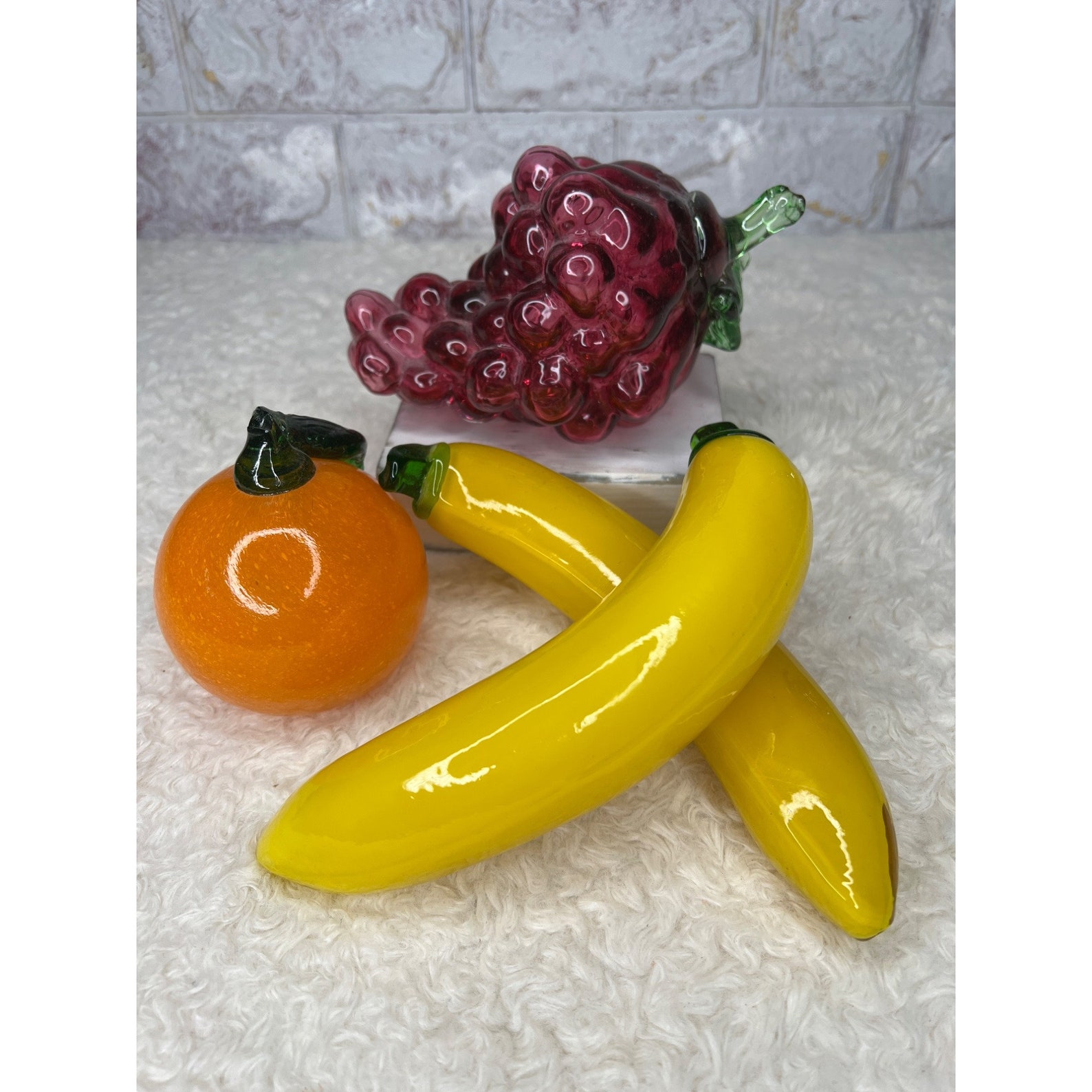 Royal Gallery Czech Blown Glass Fruit Banana Orange Bunch of Etsy