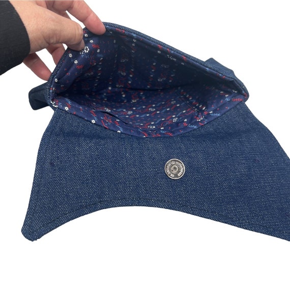 Vintage Handmade Denim Clutch Bag Purse Magnetic … - image 6