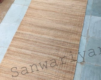 Handwoven Jute Rug: Braided Eco-Friendly Vegan Fiber