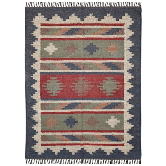 Rugs Bohemian rug 4X6 wool and jute rug wool jute mat 8X10 ft 5X8 6X9