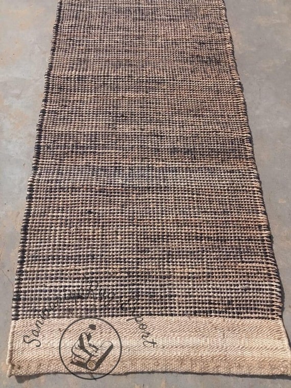 Natural Black Jute hemp Runner  Eco Friendly Pure Vegan,Hemp jute Runner,Stair Runner,custome size available,stair jute runner