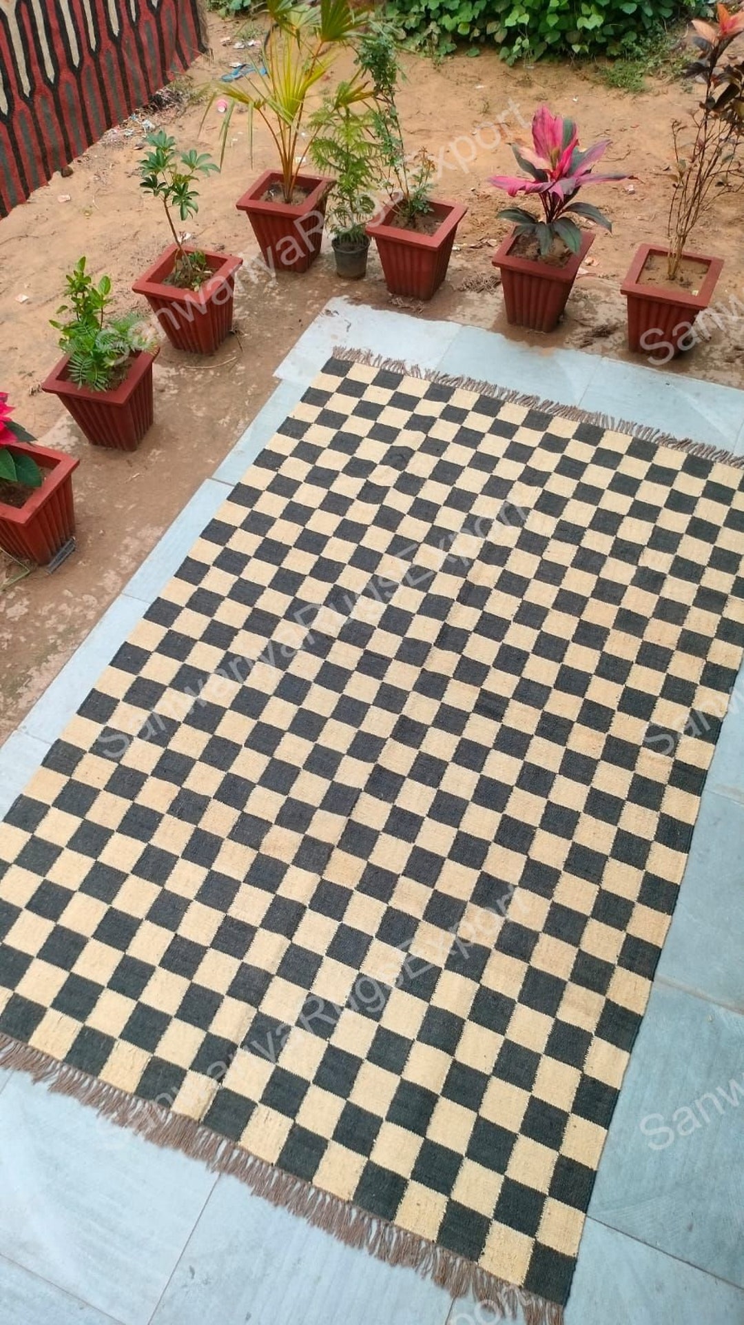 Dark Green Kilim Rug Handwoven Rug Wool Jute Rug Kilim Jute Etsy