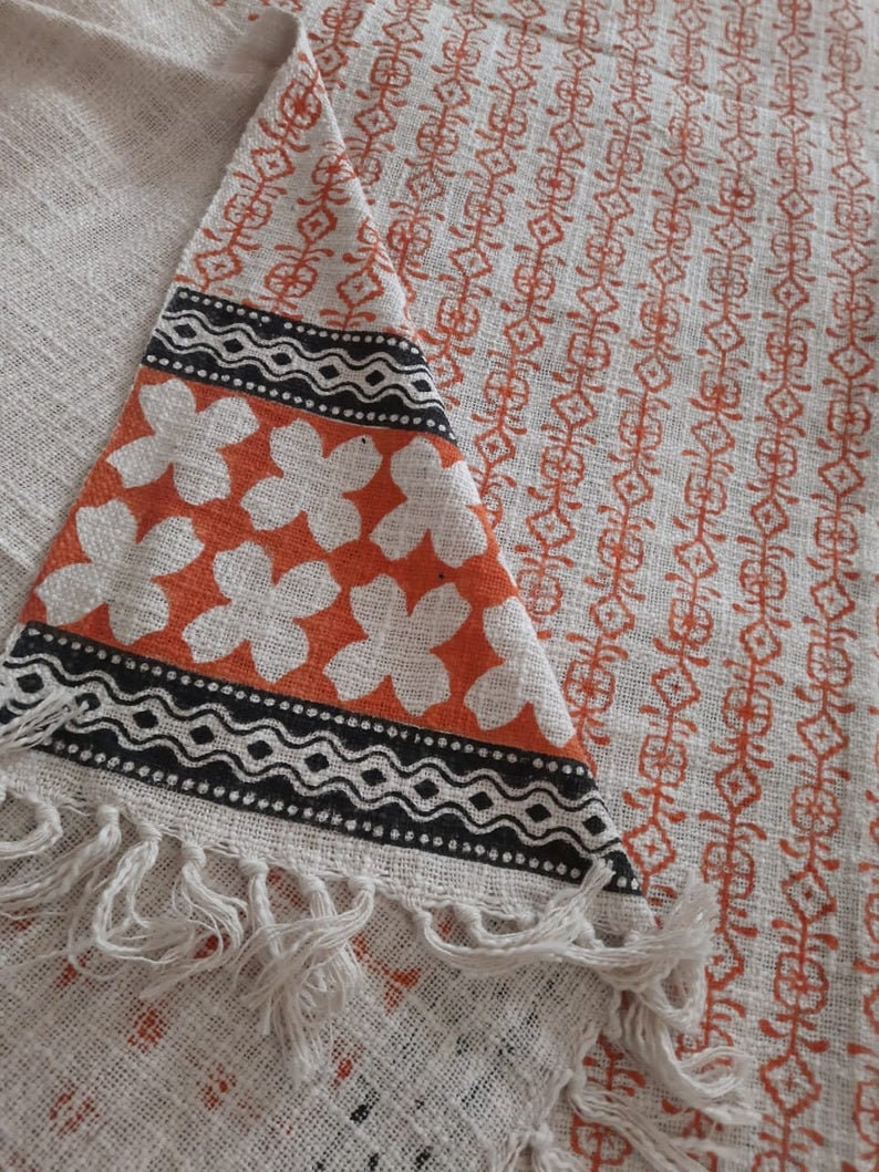 Rust Throw Blanket for Couch En Mudcloth Boho Throw with Etsy
