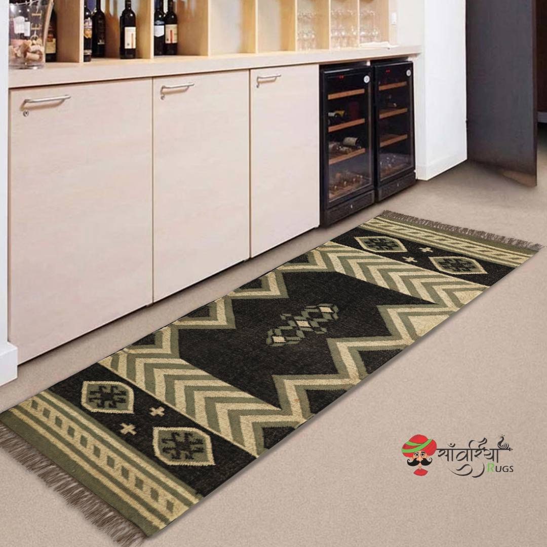 Buti Rug Mage Kilim Runner Handwoven Wool Jute Rug Handmade Kilim Dhurrie Rug, Motifs ...