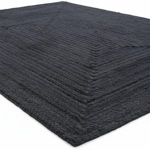 Natural Jute Braided Handmade Natural Jute Rectangle Rug Eco Friendly Pure Vegan Living Room Jute rug area rug Jute rug Warm Rug Black