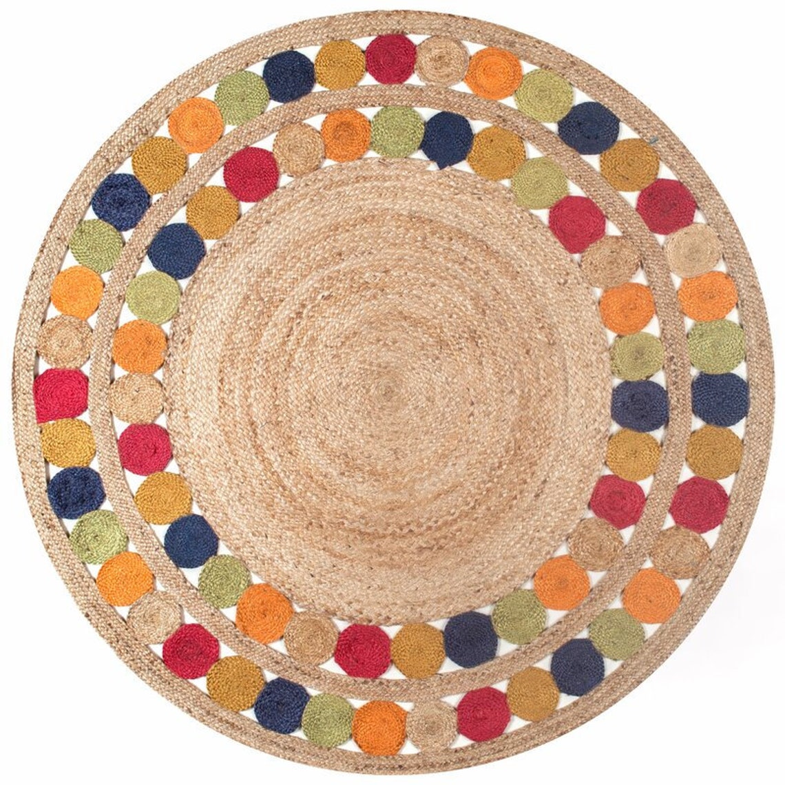 Round Table Rug/Outdoor Rug/ Garden Rug/ Circular Jute Rug/ Etsy