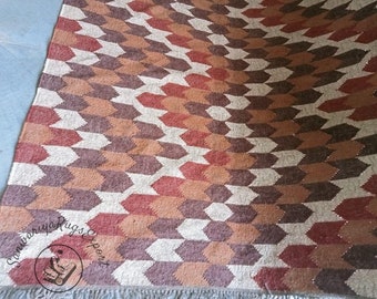Wollen kelimtapijt, groot formaat tapijt Vintage tapijt, handgemaakt tapijt, bohotapijt, karpet, woonkamertapijt, tapijt, kelim, bohotapijt, deurmattapijt