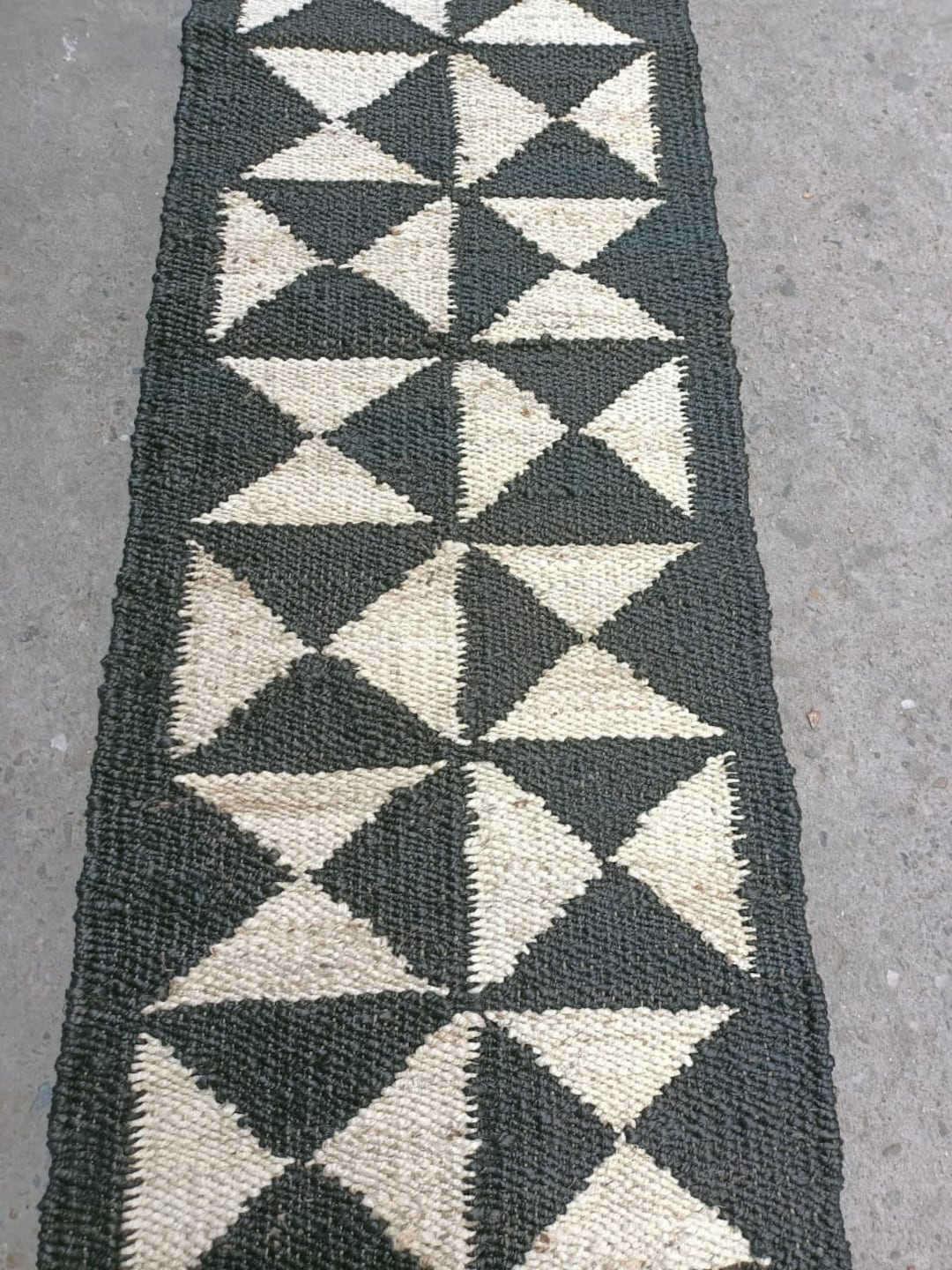 2x42x52x62x12 Ft Black and White Jute Runner Braided Jute Etsy