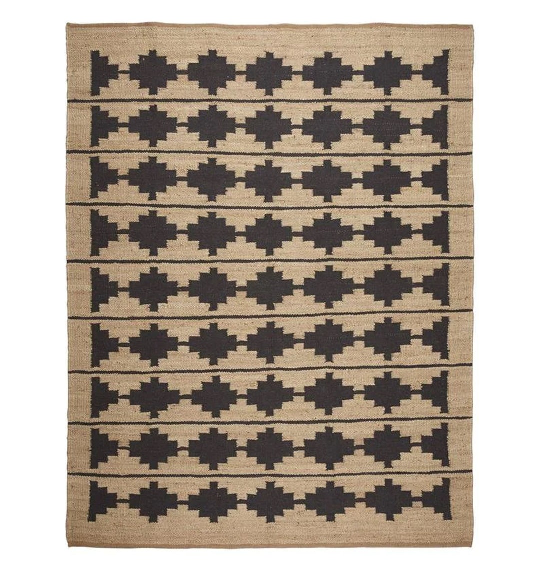 Natural and Black Jute Aisle Runner handmade Hemp Jute Runner Etsy