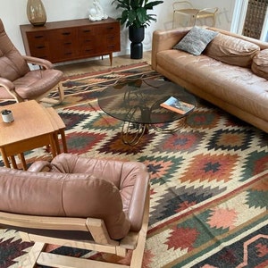 Beautiful Hand Made Kilim Rug, handmade rug, wool rug, kilim rug, area rug, modern kilim rug, Egyptian Handcrafts
