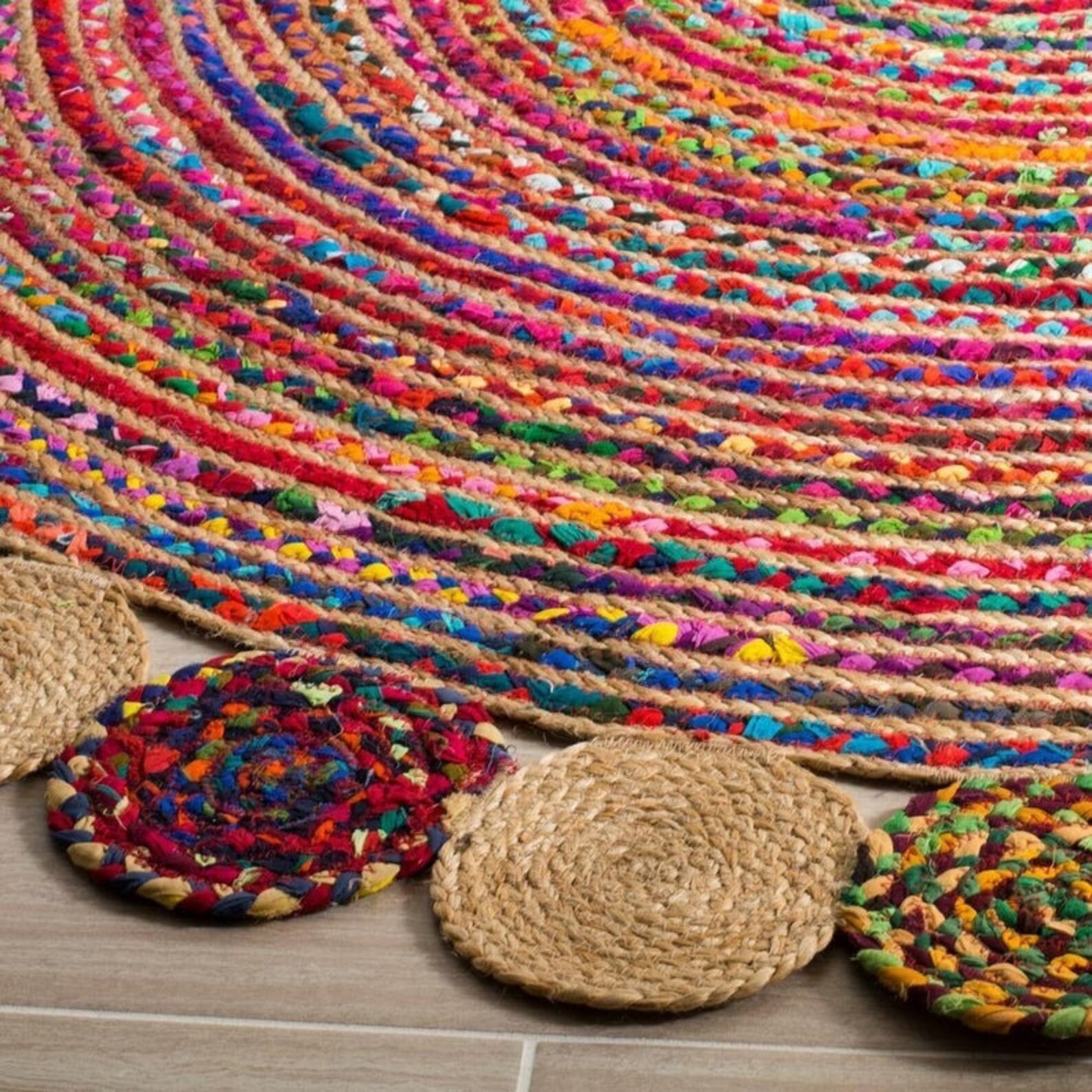 Round Table Rug/Outdoor Rug/ Garden Rug/ Circular Jute Rug/ Etsy