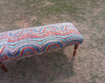 Kilim Bench wood work bench, ottoman bench, handmade furniture, kitchen chair, piano bench, dining bench, sitting bench, turkish rug bench