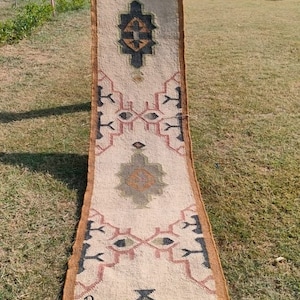 Kilim runner Handwoven Wool  Jute Rug Handmade Kilim Dhurrie Rug, Motifs Oriental Traditional Indian Geometric  Turkish Home decor