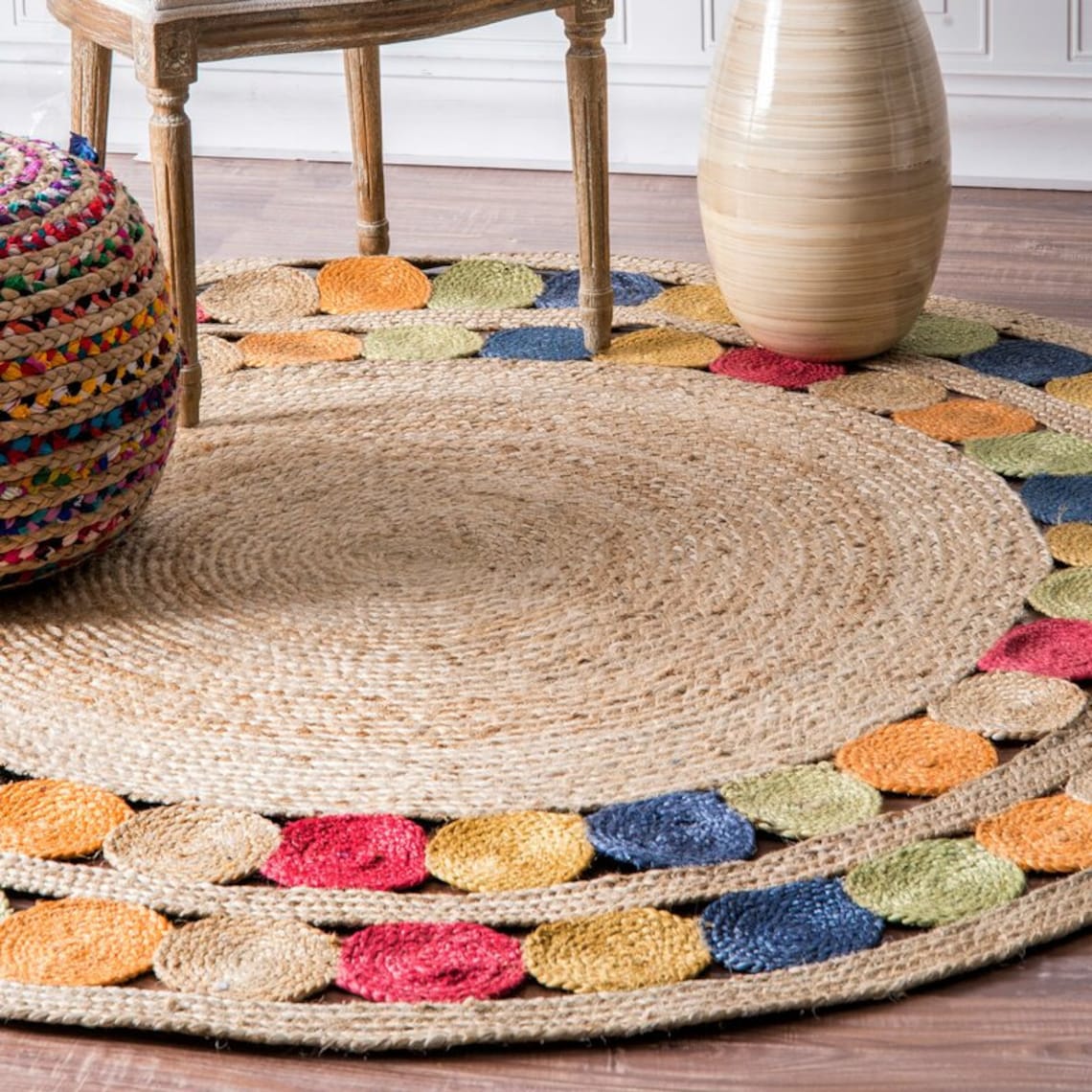 Round Table Rug/Outdoor Rug/ Garden Rug/ Circular Jute Rug/ Etsy