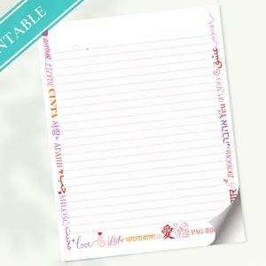 Love Letter Stationery Writing Paper - Printable letter, Love Letter, Journal Paper, Goodnotes | Universal Romantic Love
