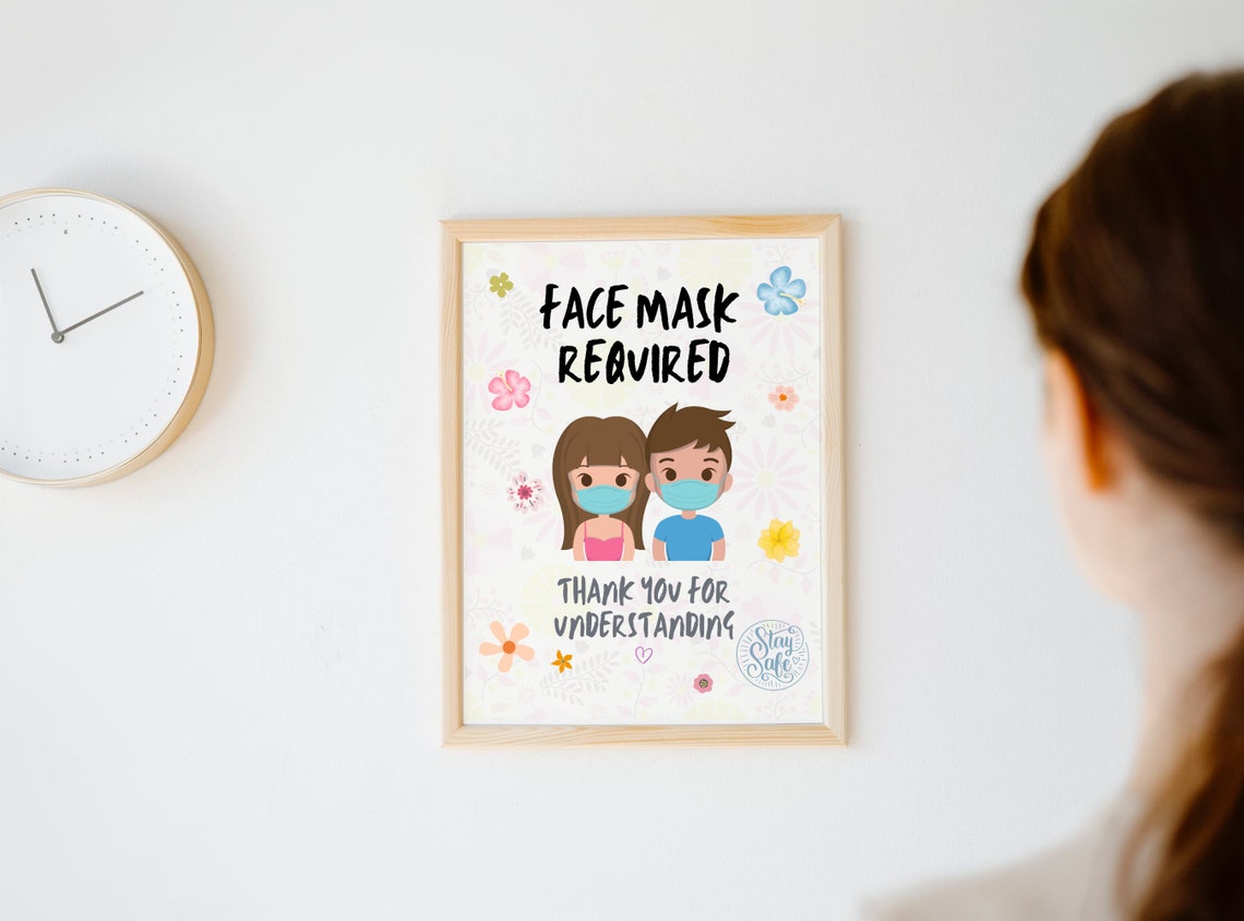 FACE MASK REQUIRED Sign Printable Mask Sign Mask Door Sign - Etsy