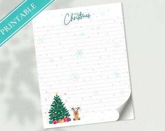Christmas Stationery Paper – Printable Reindeer Letter (PDF Download)