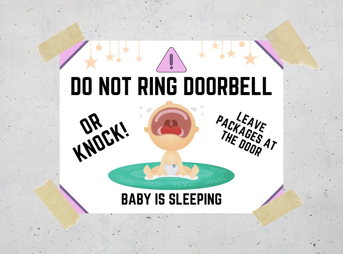 DO NOT KNOCK Ring Doorbell Baby Is Sleeping Warning Sign Etsy DO NOT KNOCK Ring Doorbell Baby Is Sleeping Warning Sign Etsy