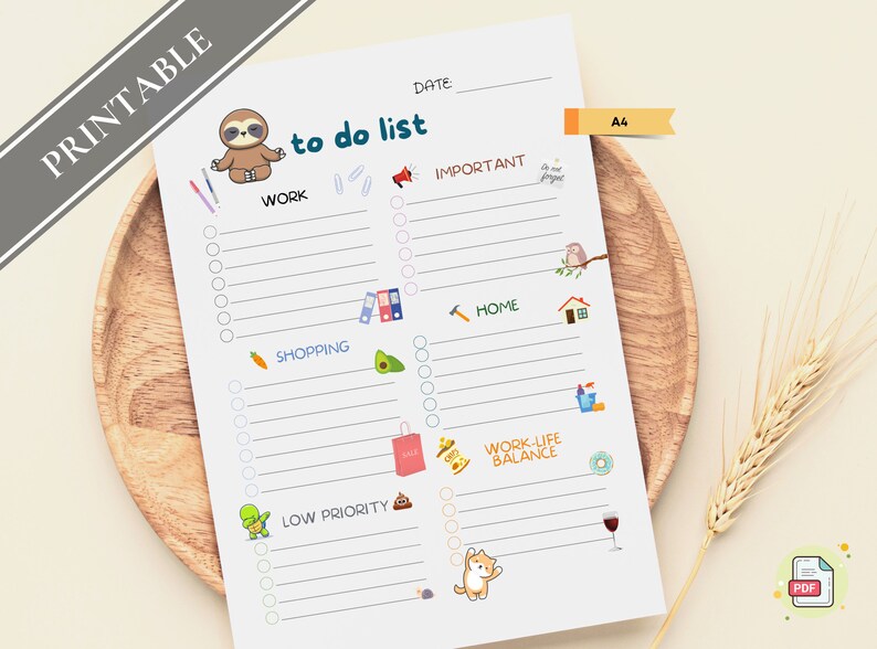 Funny Cute to Do List Printable Task List, Things to Do, Checklist ...
