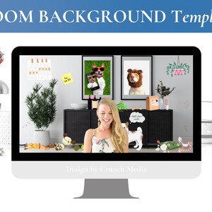 以下が含まれることがあります： コンピューターの画面に、中央に女性がいて、犬の画像、犬のおもちゃ、