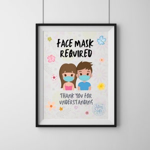 FACE MASK REQUIRED Sign - Printable Mask Sign, Mask Door Sign, Friendly Mask Sign - Etsy