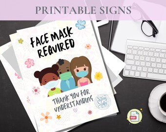 Face Mask Required Sign Bundle – Printable, Inclusive (PDF)
