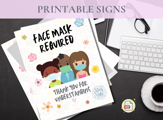 FACE MASK REQUIRED Signs Bundle Printable Mask Sign Mask - Etsy