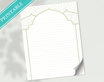 Mosque Architecture Stationery – Lined Printable Paper (PDF Download)