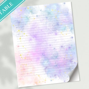 Carta da lettere Purple Sky Letter - Cancelleria stampabile - Lettera d'amore, Carta di diario, Nota, Carta a righe, Goodnotes, Grazie / Tie Die