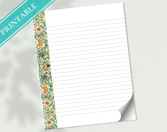 Vintage Chinese Floral Stationery - Printable Letter Writing Paper (PDF)