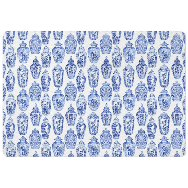 Chinoiserie Pet Mat Dog Bowl Mat Cat Dish Mat Ginger Jars Etsy