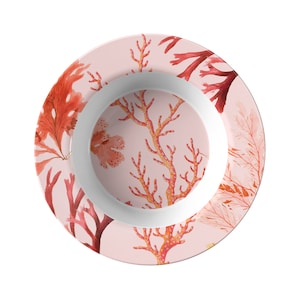 Coral Reef Soup Bowl: Luxe Plastic Pale Pink Sea Life Dinnerware