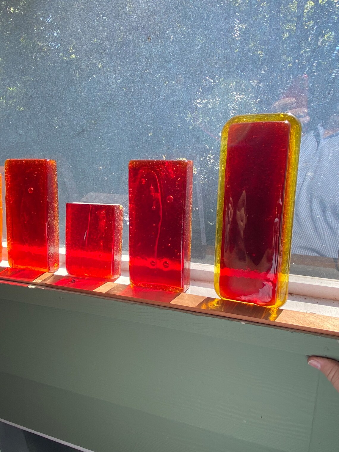 Blenko Architectural Glass Bricks - 1007 Yellow to Red Blend ...
