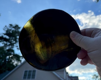 Architectural 6 Inch Glass Round - 4363 - dark dark olive (essentially black)