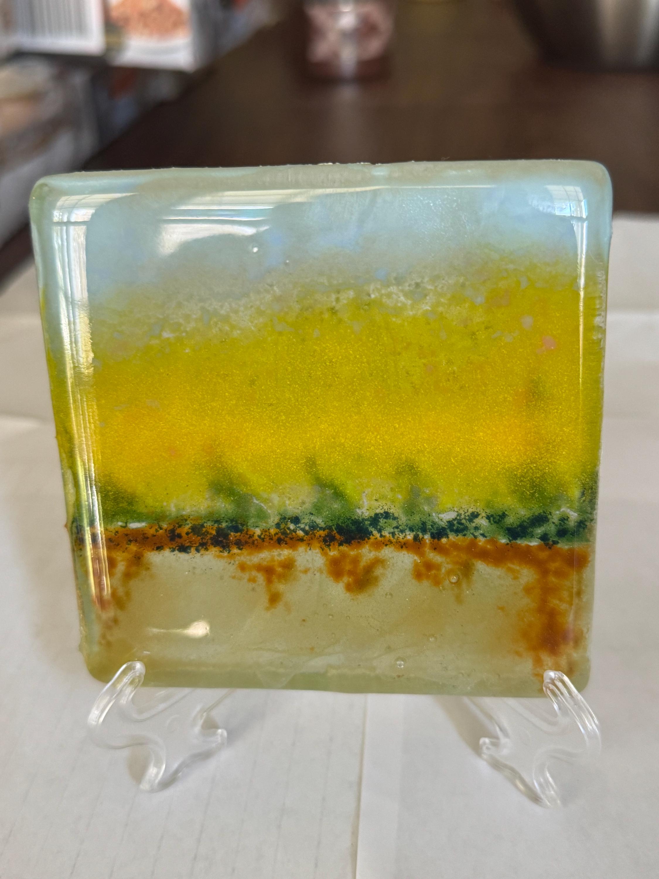 Blenko Architectural 4 Inch Glass Tile - 3901 Impressionist Sunrise on ...