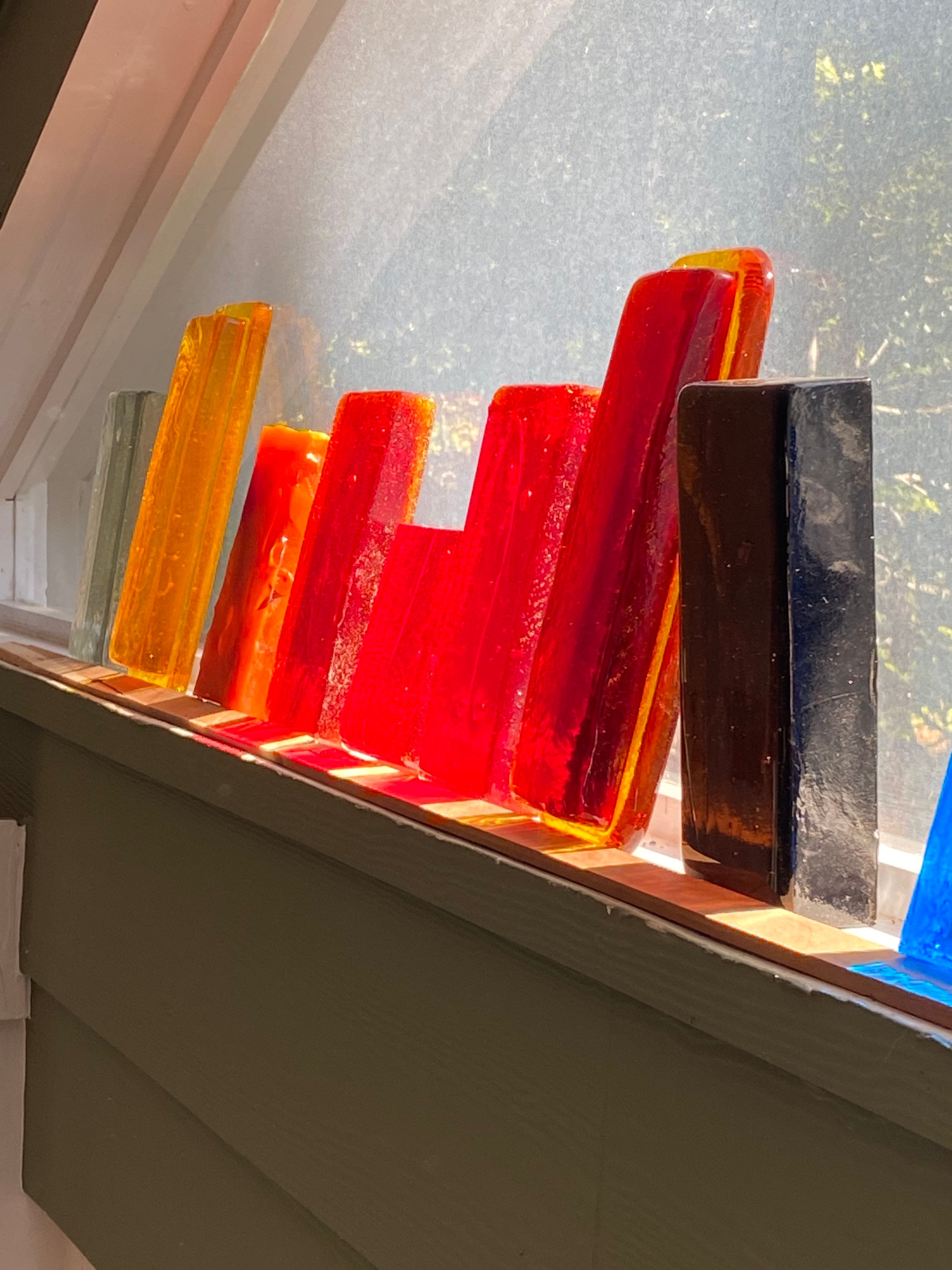 Blenko Architectural Glass Bricks - 1007 Yellow to Red Blend ...