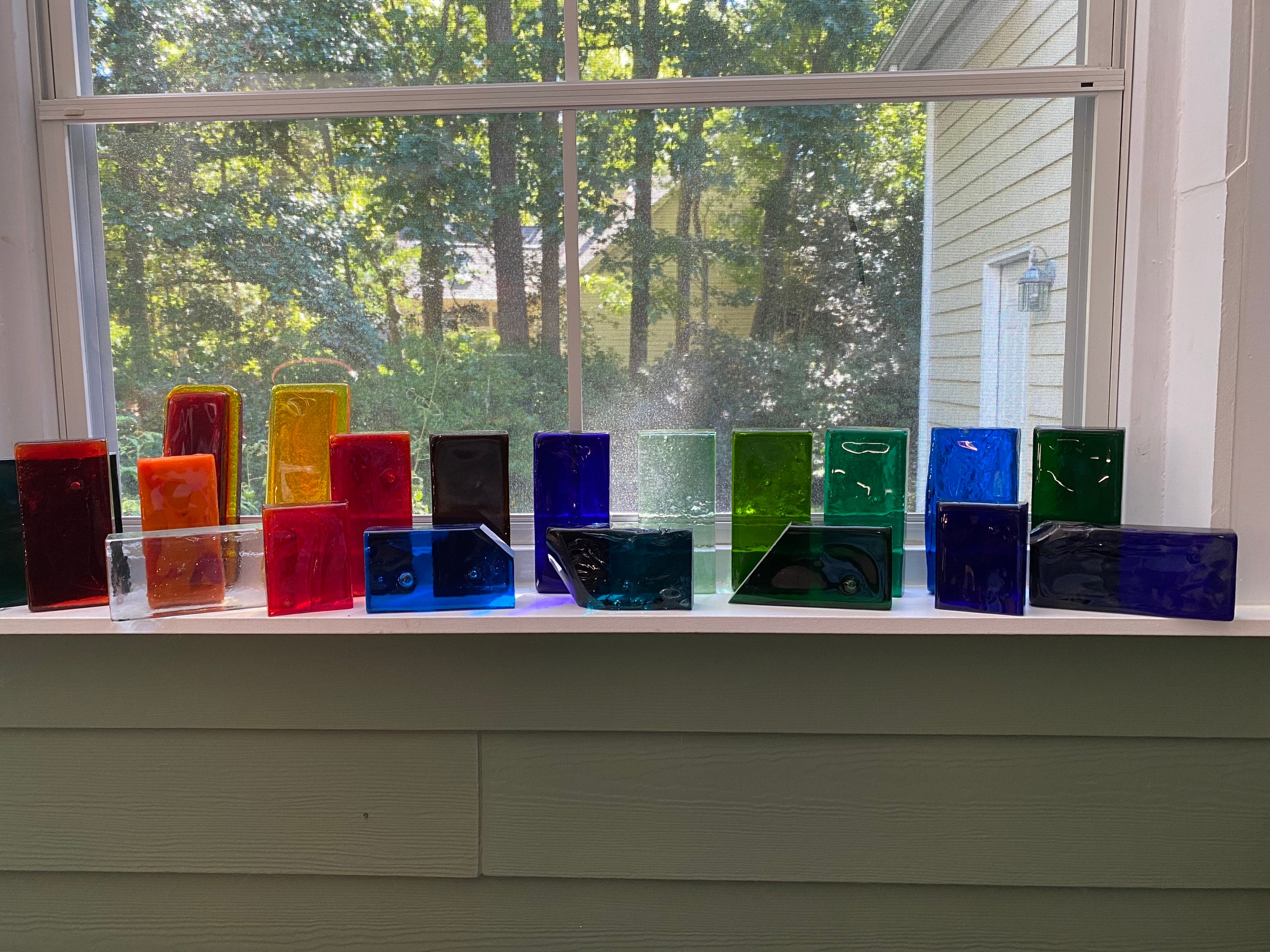 Blenko Architectural Glass Bricks - 1007 Yellow to Red Blend ...