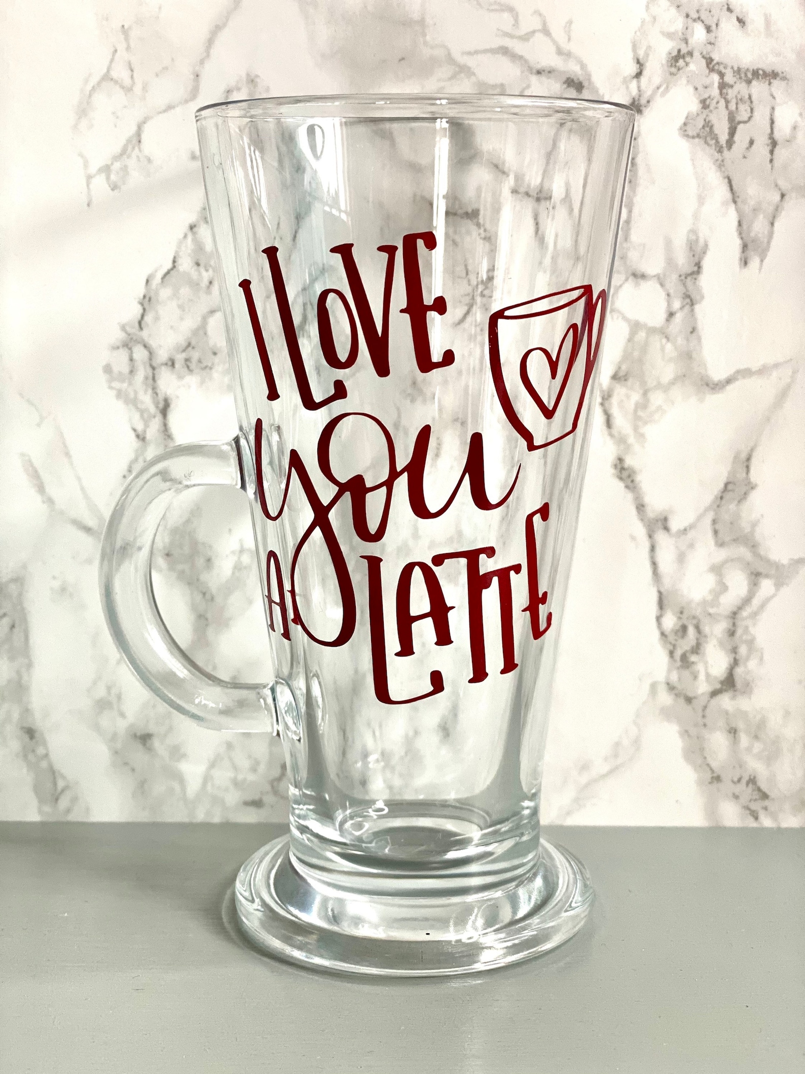 I Love You A Latte Quote Glass Latte Mug Etsy I Love You A Latte Quote Glass Latte Mug Etsy