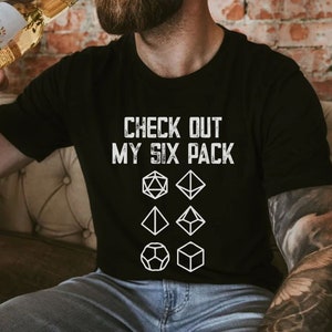Funny D&D Tshirt, Dungeons And Dragons Shirt, Check Out My Six Pack, DND Shirt, dnd t shirts, dnd gifts, dnd funny shirt, dnd tshirts