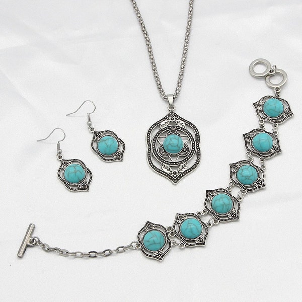 Turquoise Jewelry Set Etsy