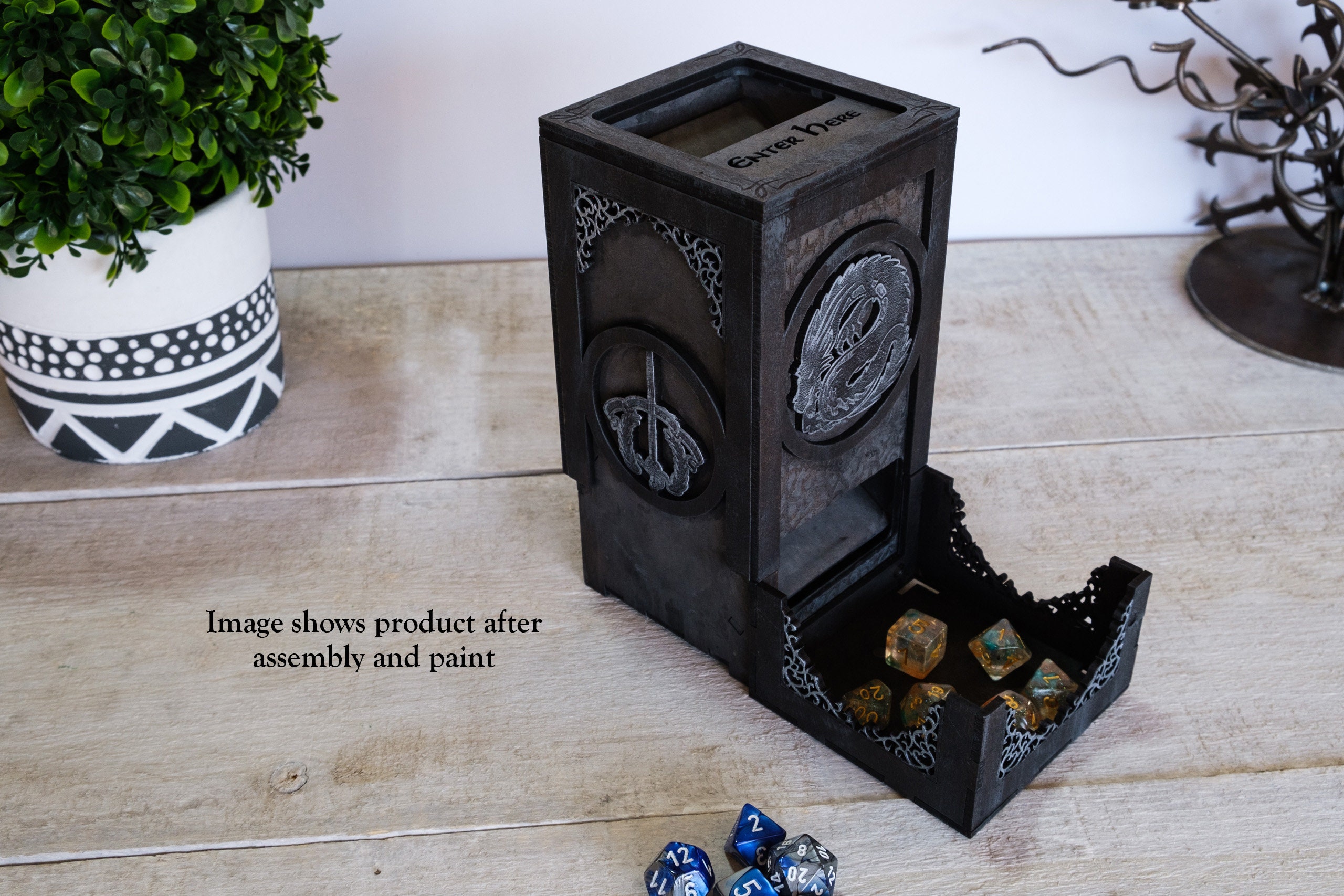 D&D Dice Tower Kit With Integrated Dice Tray Etsy