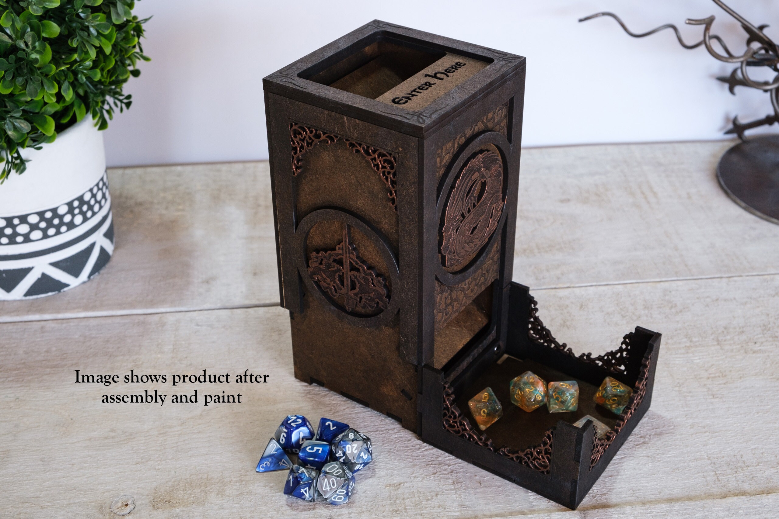 D&D Dice Tower Kit With Integrated Dice Tray Etsy